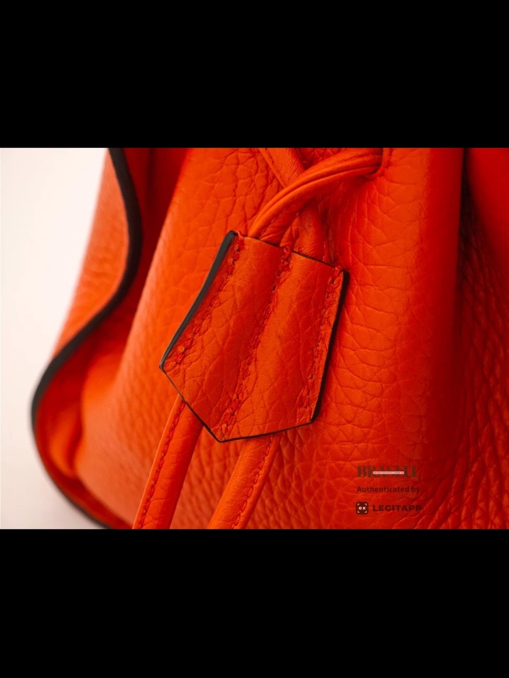 Mulberry Orange Braided-Handle Satchel with Gold Hardware - Picture 13 of 16
